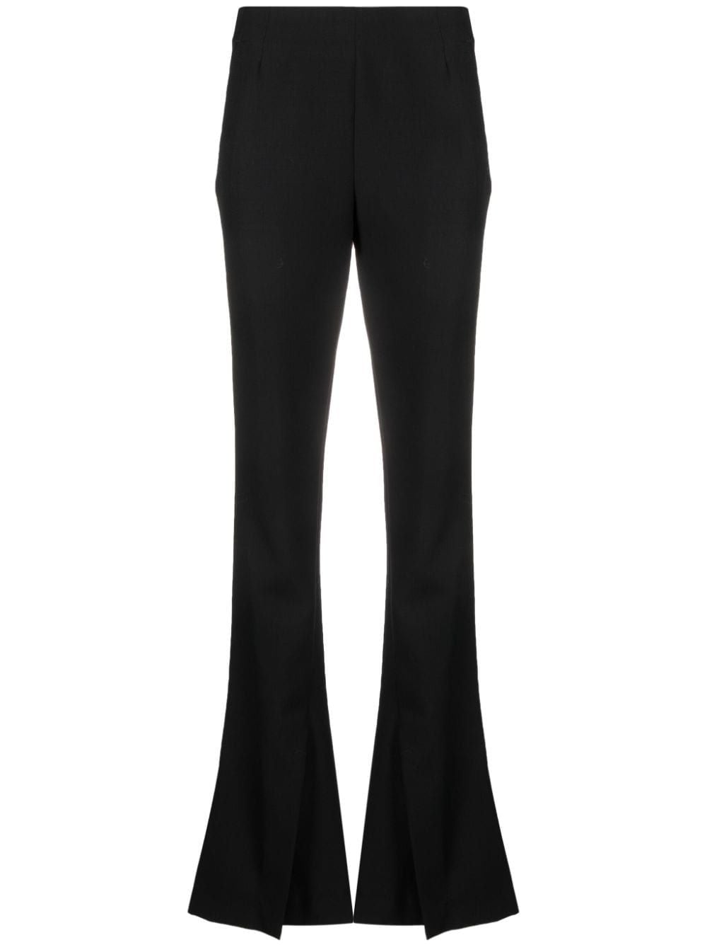 Flared wool trousers