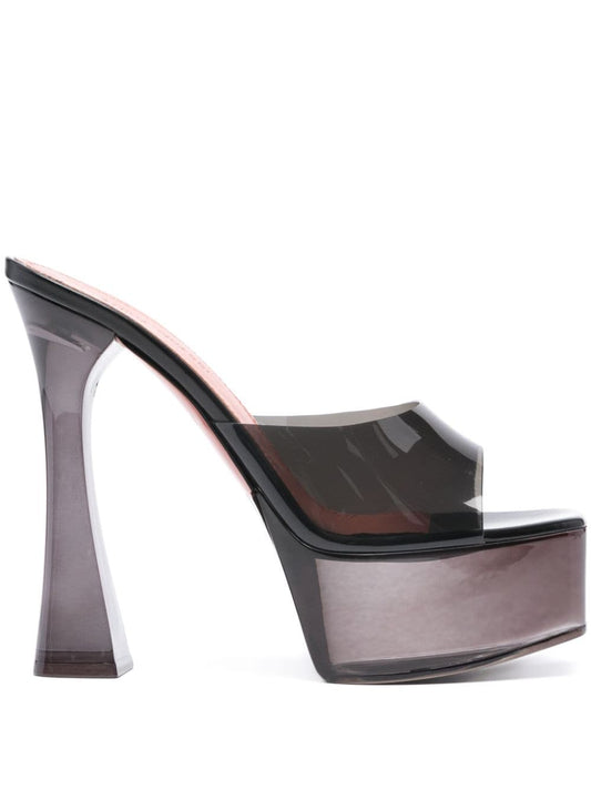 Dalida glass sling pvc heel mules