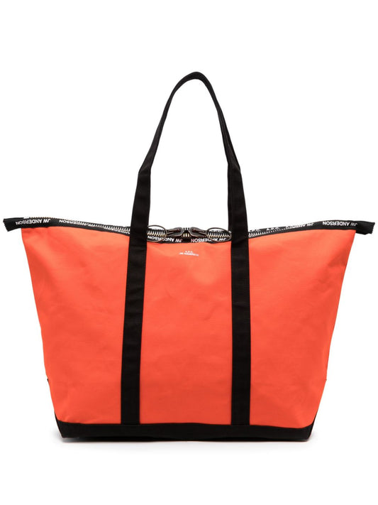 Cotton zipped tote bag