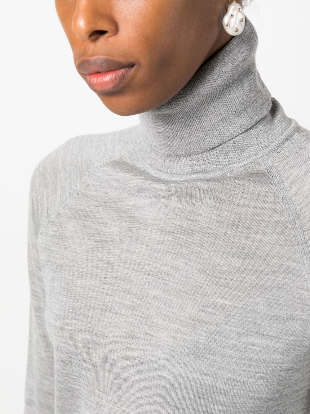 Wool and cashmere blend high neck sweater