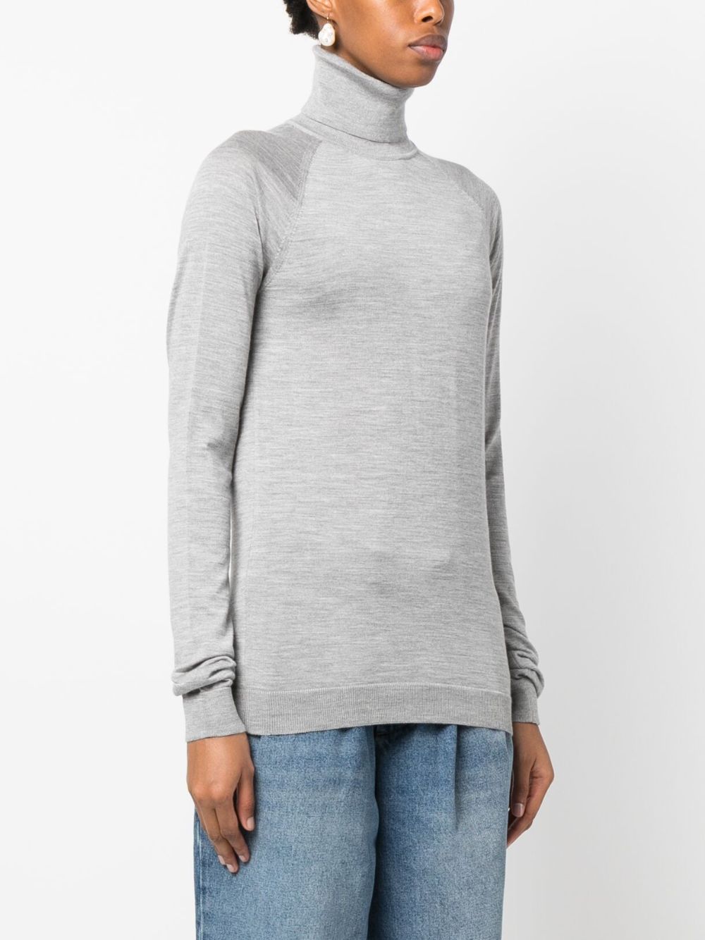 Wool and cashmere blend high neck sweater