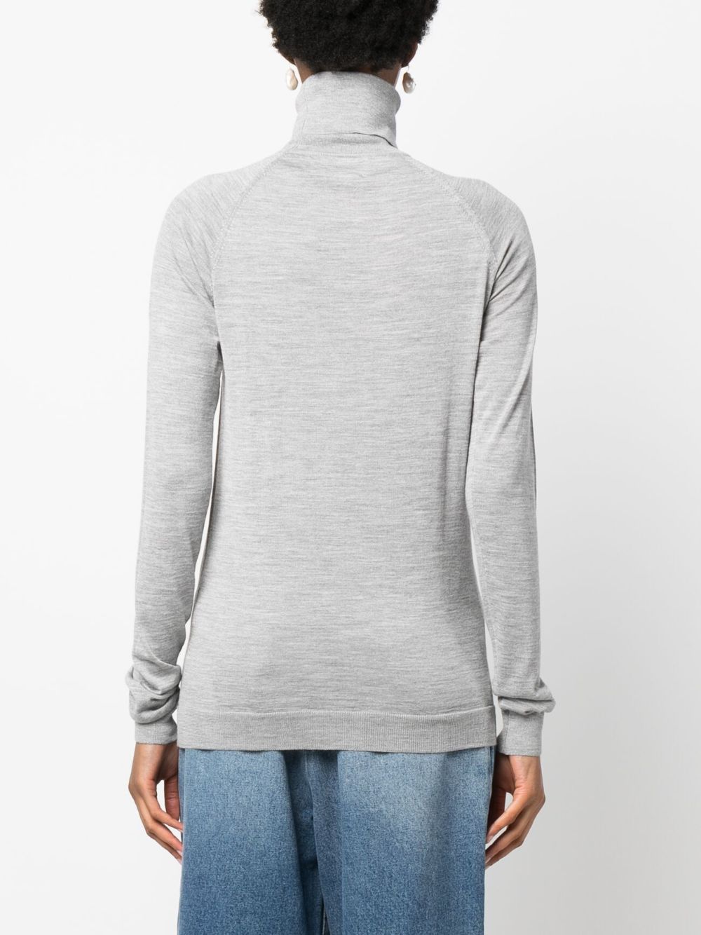 Wool and cashmere blend high neck sweater