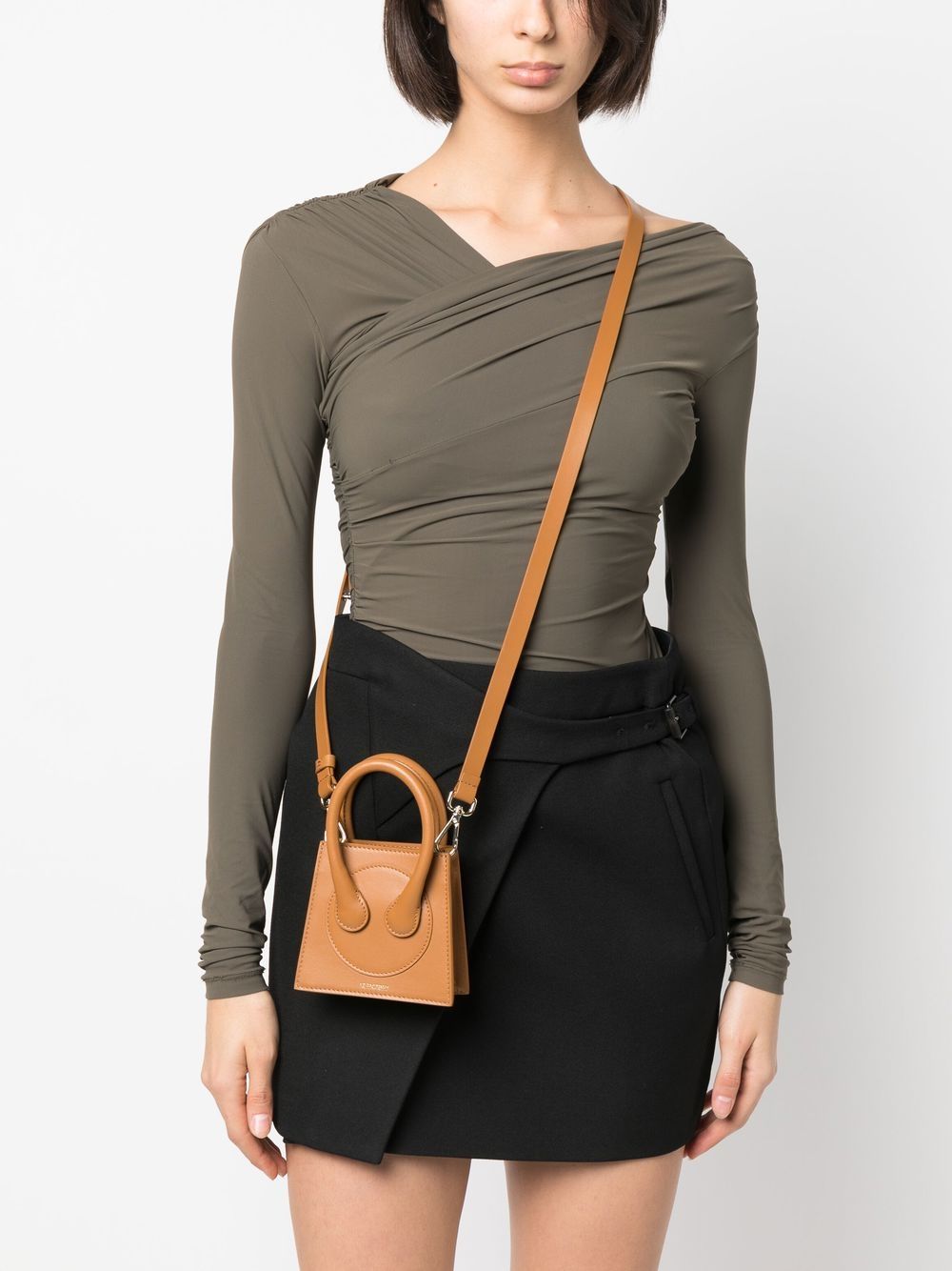 Leather micro crossbody bag