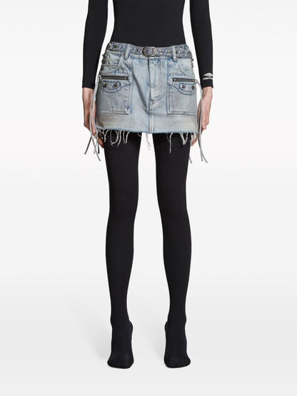 Cagole denim mini skirt