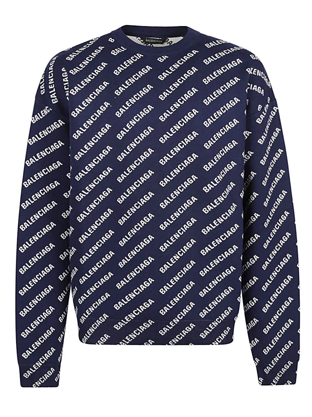 Allover logo cotton crewneck sweater