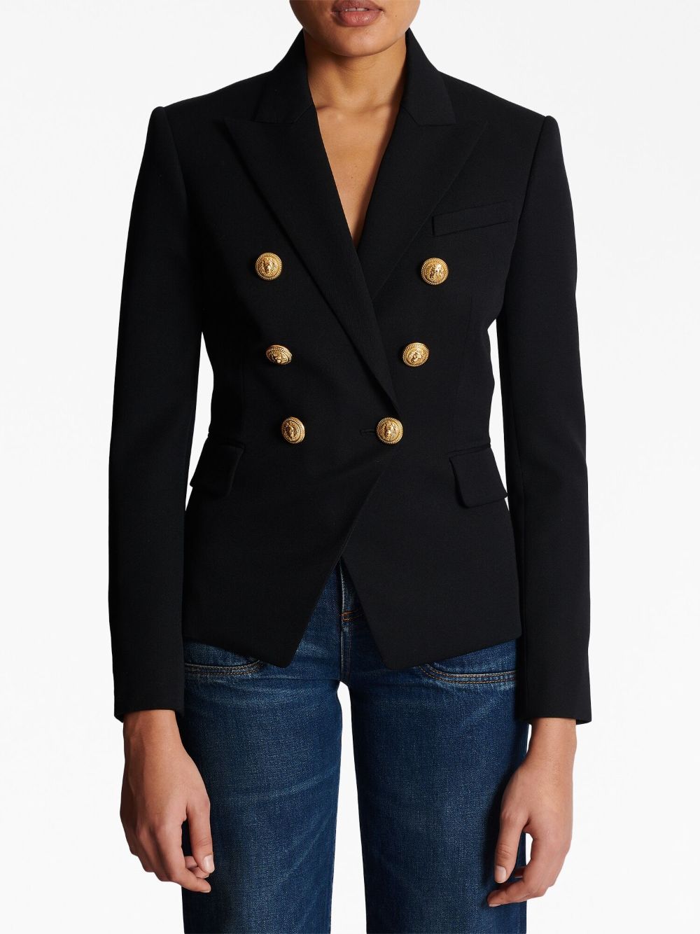 Double breasted wool jacket