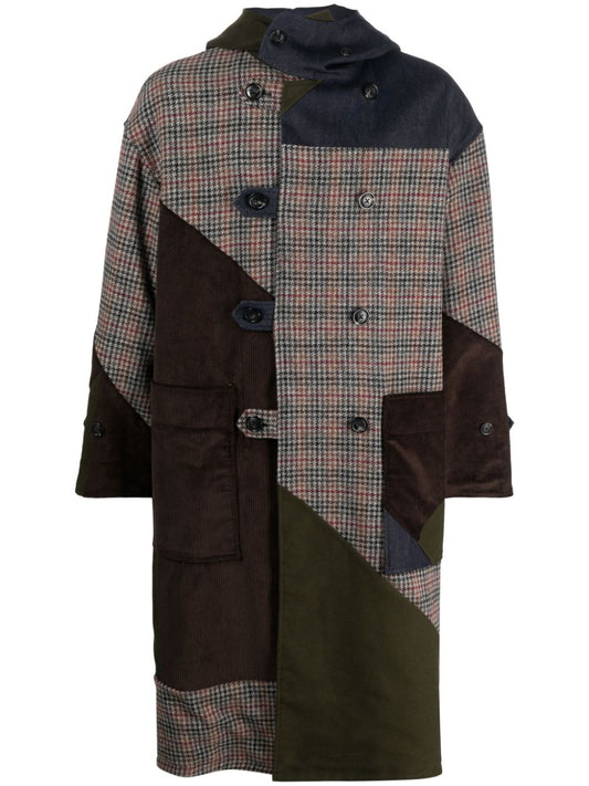 Patchwork duffle coat