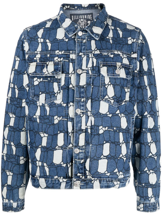 Camouflage print denim jacket