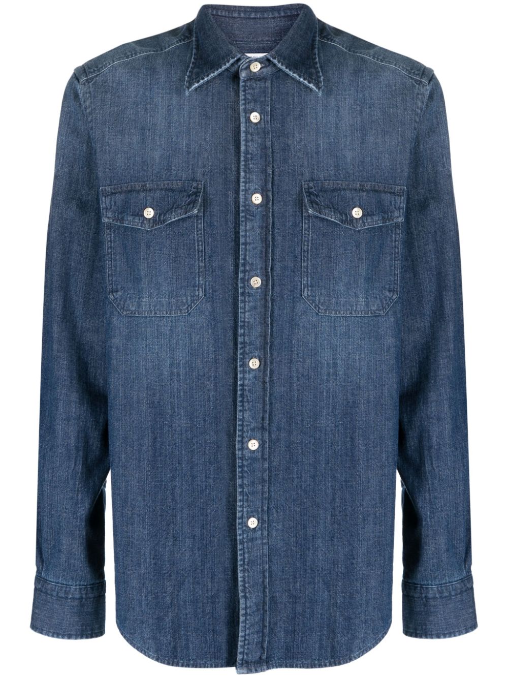 Denim button-down shirt