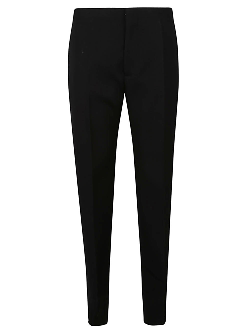 Curved shape wool trousers