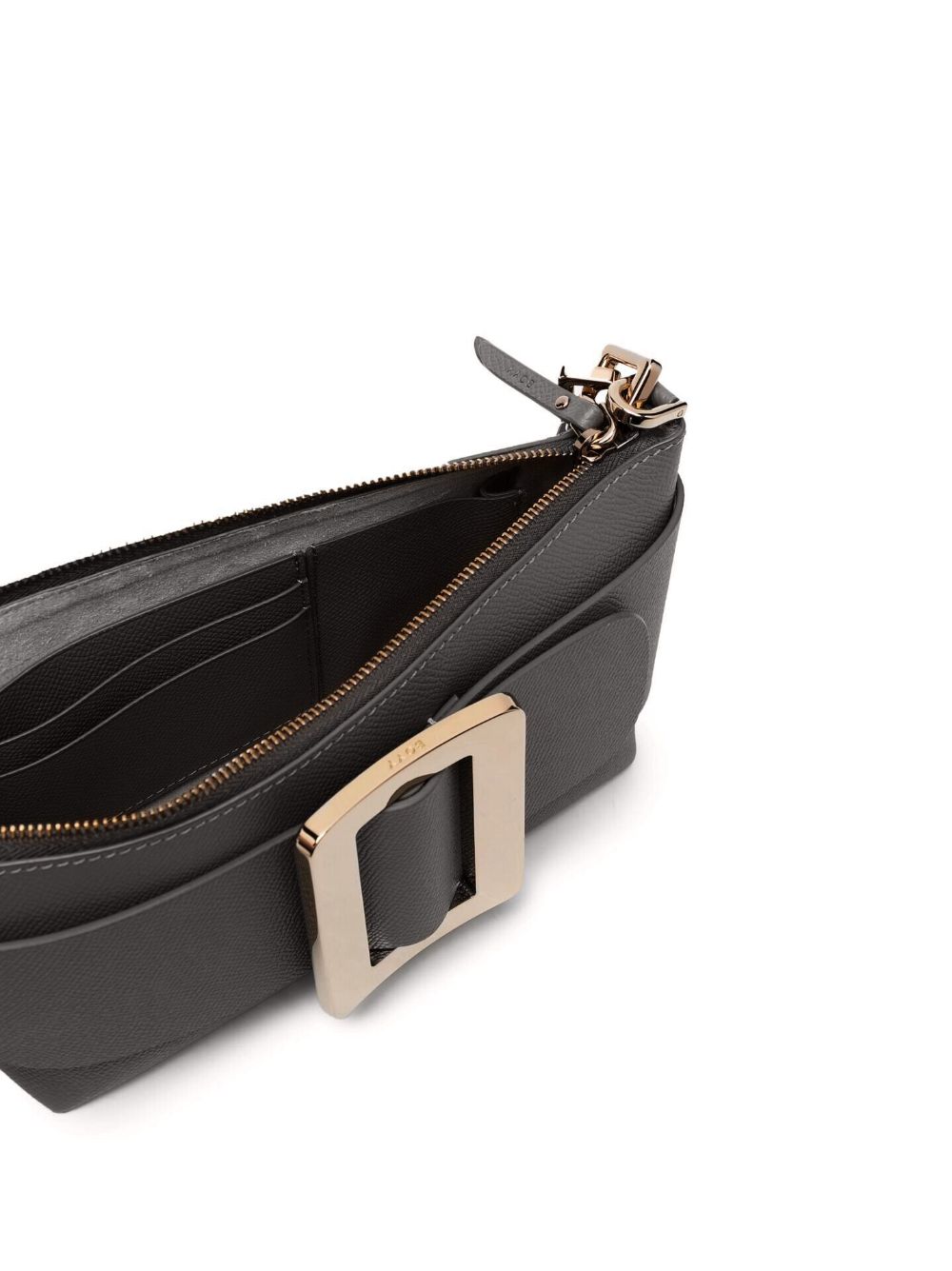 Buckle pouchette epsom leather handbag