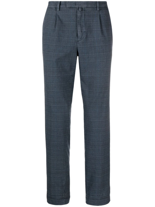 Checked cotton trousers