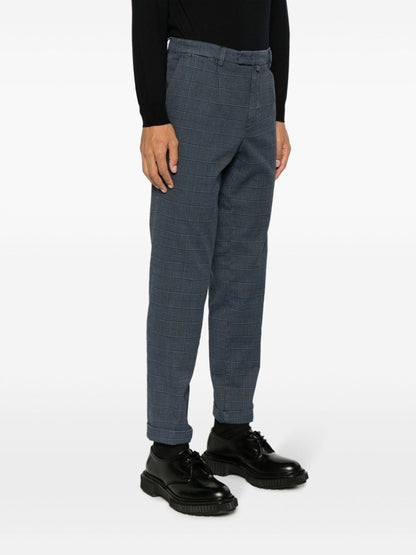 Checked cotton trousers