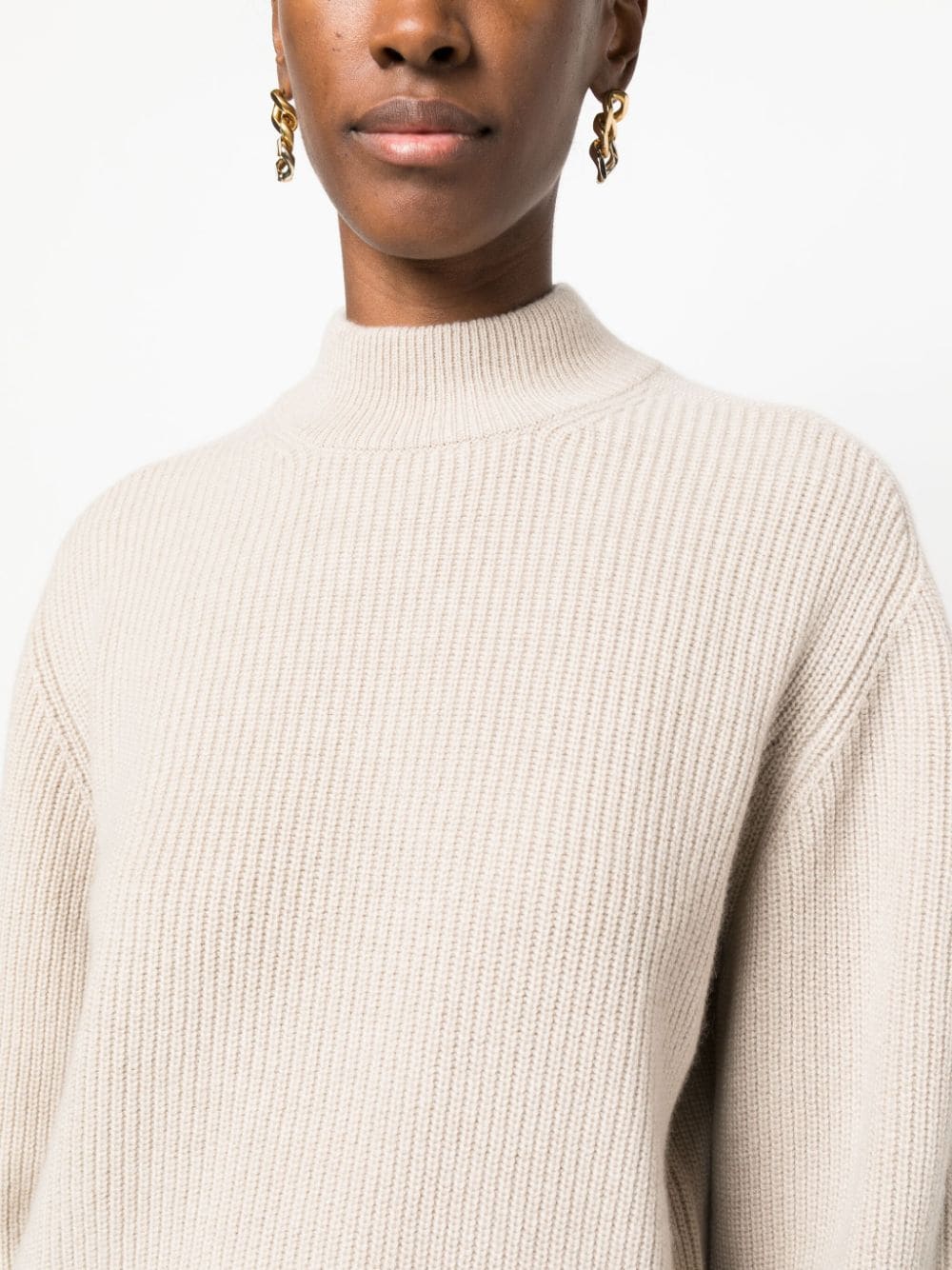 High neck cashmere sweater