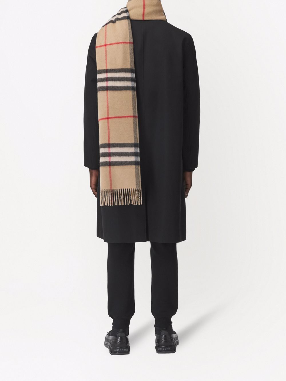 Giant check cashmere scarf