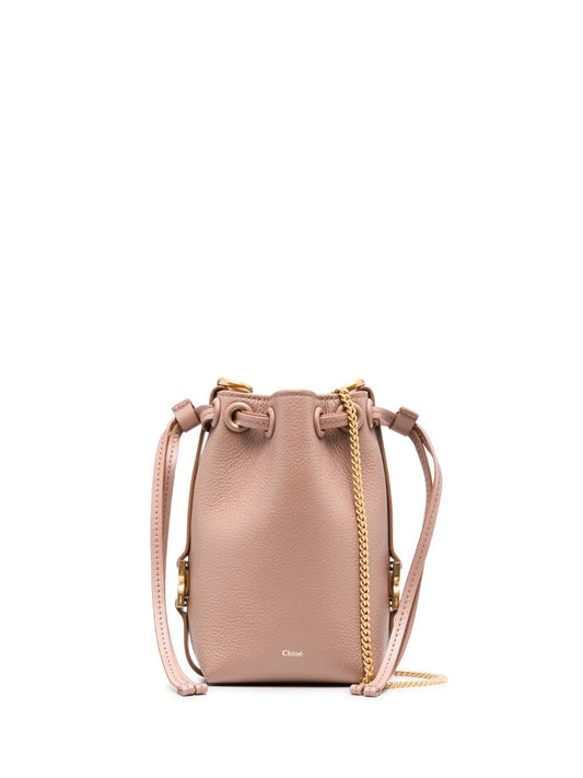 Marcie small leather bucket bag