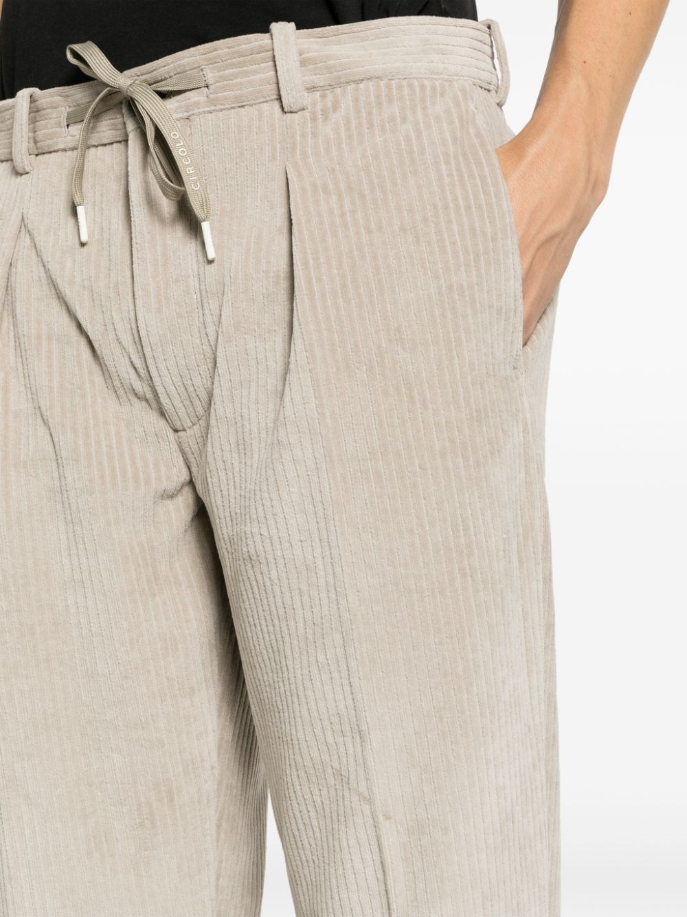 Drawstring corduroy trousers