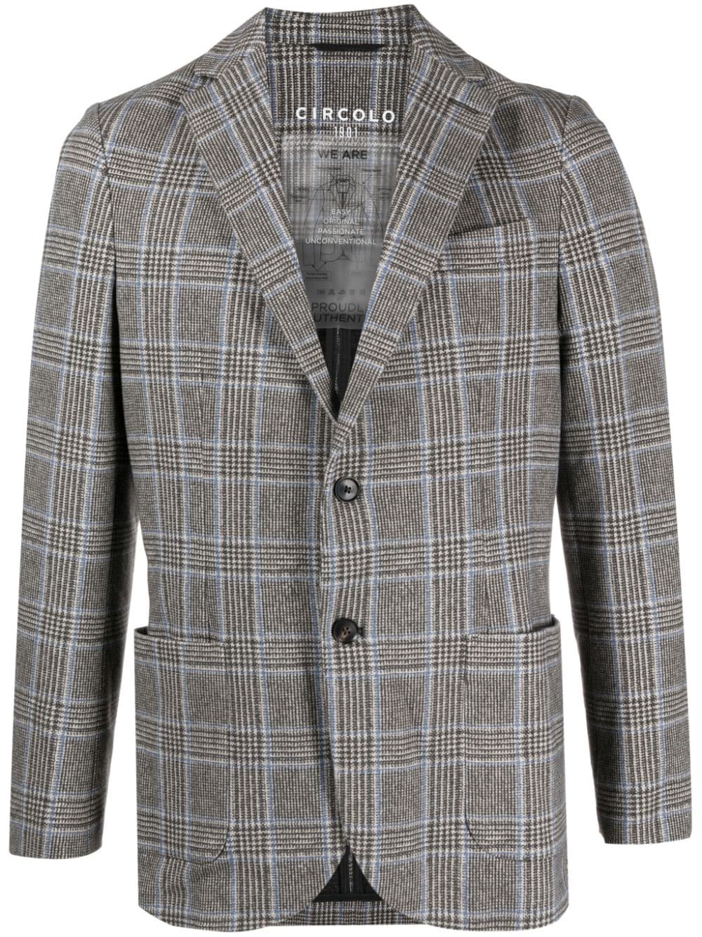 Single-breasted checked cotton jacket