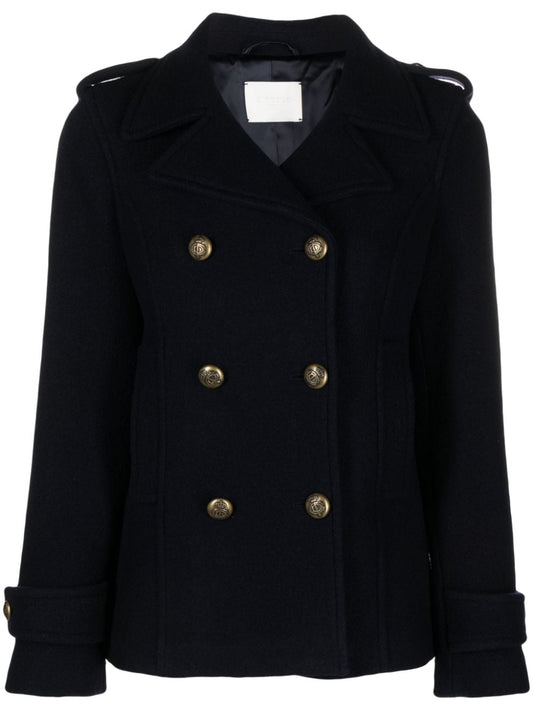 Double-breasted wool coat