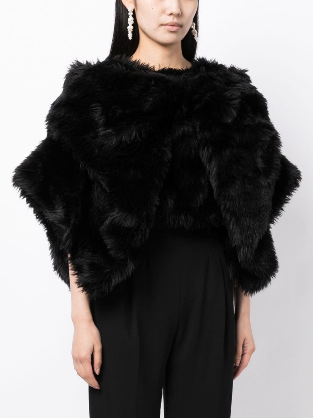 Faux fur cropped jacket