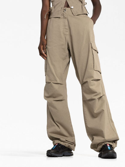 Wide leg cargo trousers