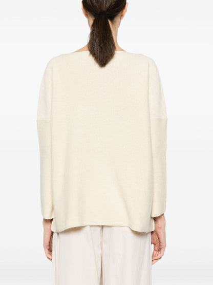 Wool boatneck sweater