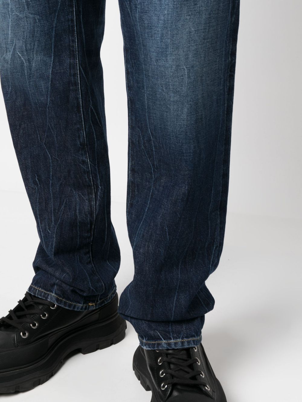 Straight leg denim jeans