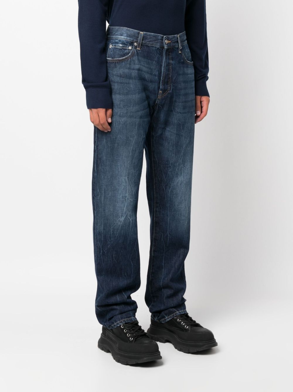 Straight leg denim jeans