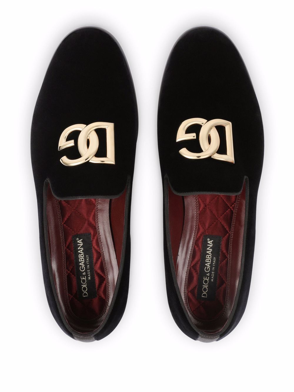 Logo velvet loafers