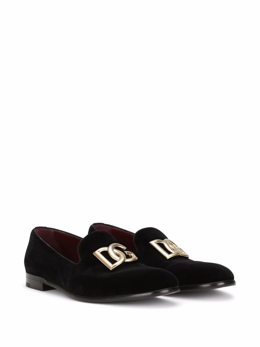 Logo velvet loafers