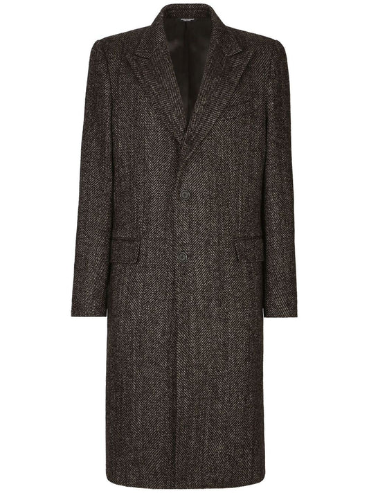 Wool single-breasted coat