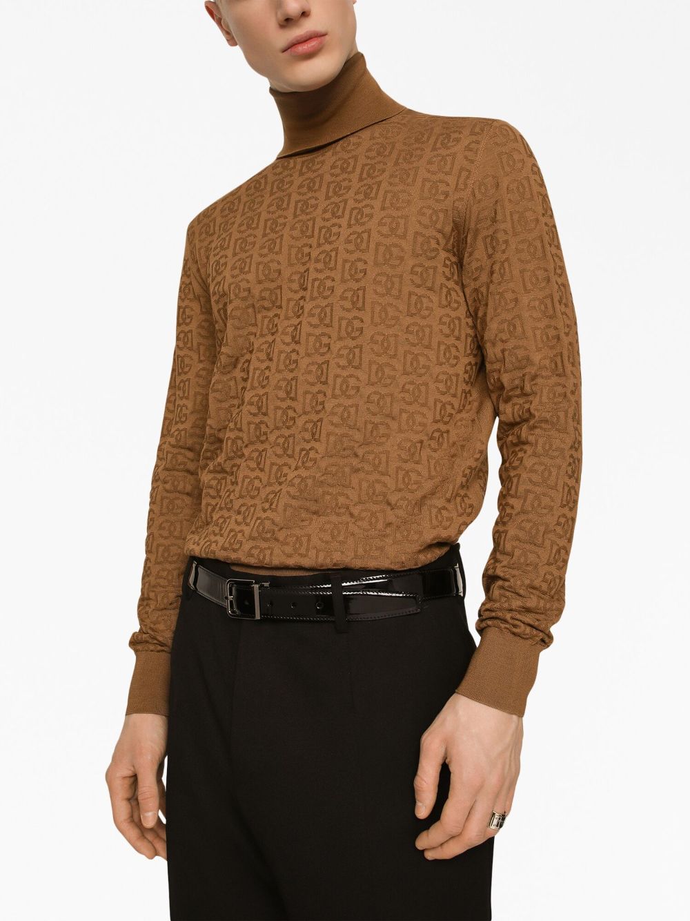 Silk turtle-neck sweater