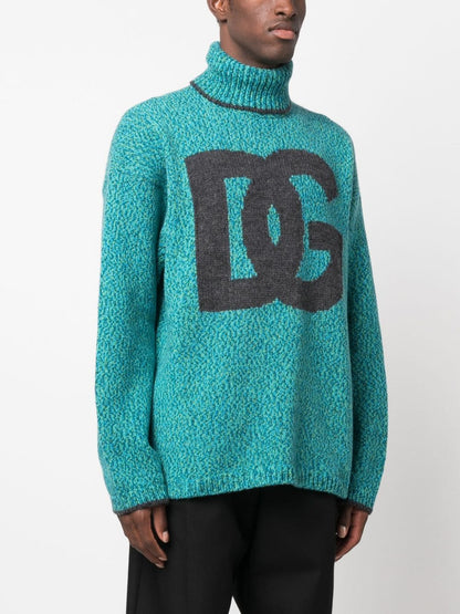 Wool blend high neck sweater