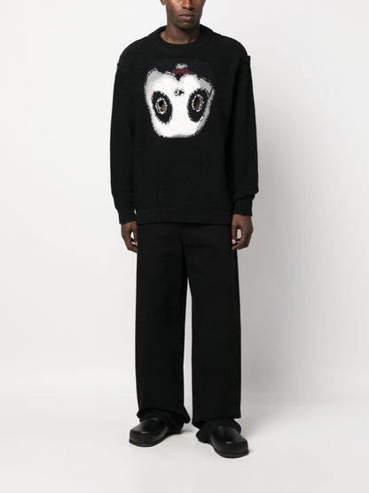 Panda wool blend crewneck sweater