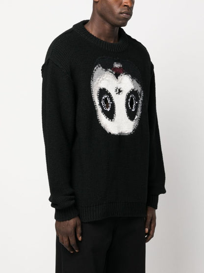 Panda wool blend crewneck sweater