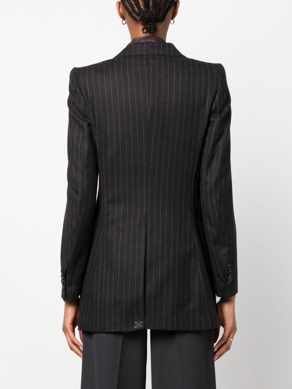 Double-breasted pinstripe wool jacket