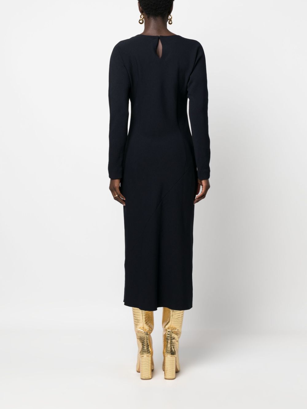 Round-neck midi dress