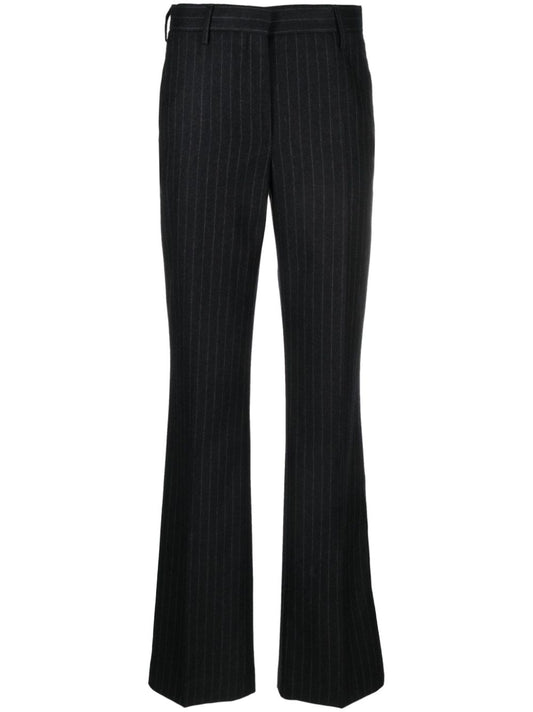 Pinstripped wool trousers