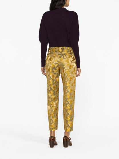 Straight damask trousers