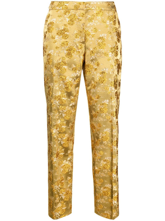 Straight damask trousers