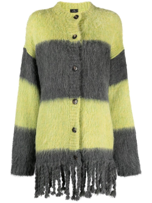 Striped wool blend cardigan