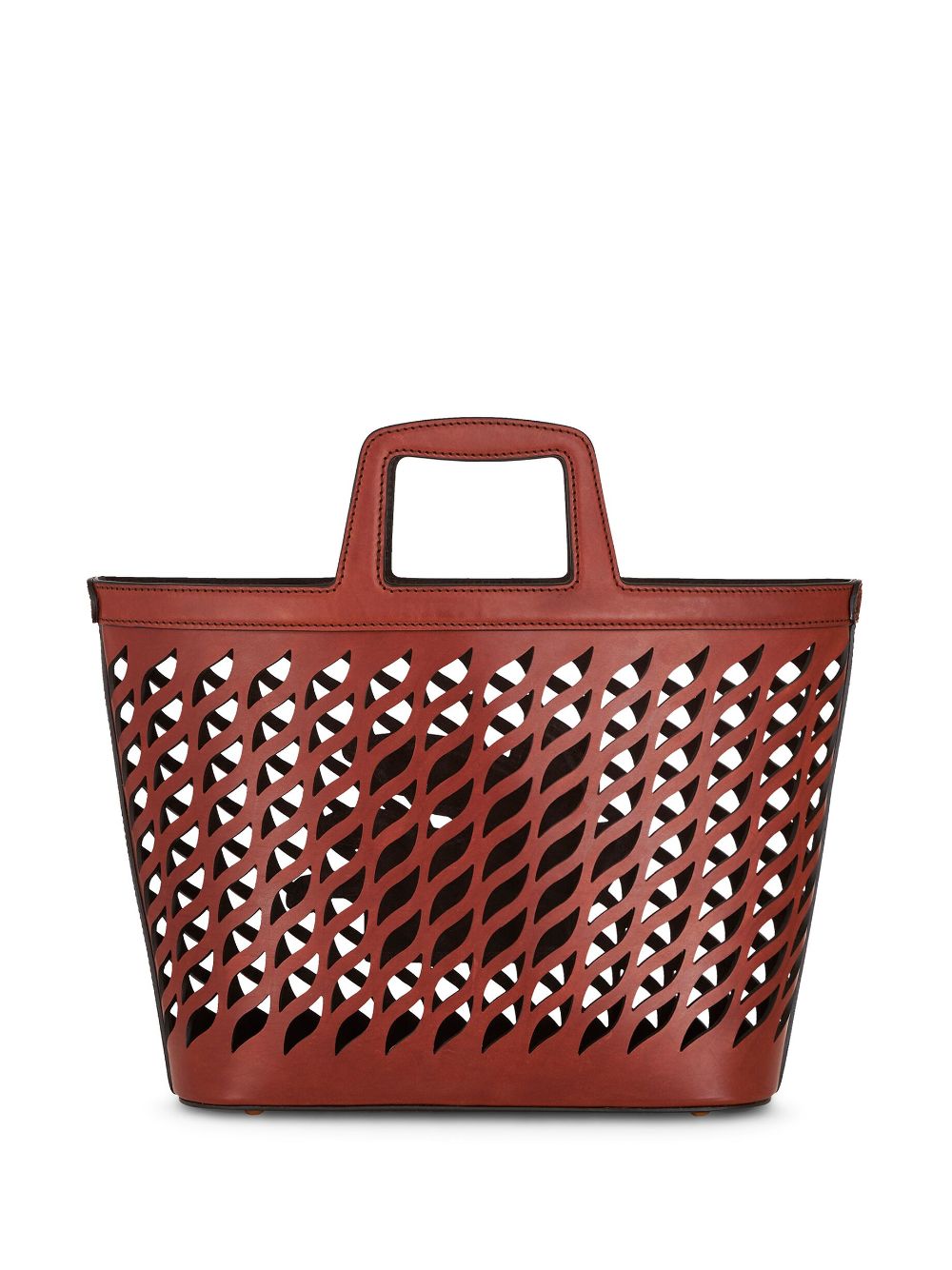 Perforated leather shopping bag