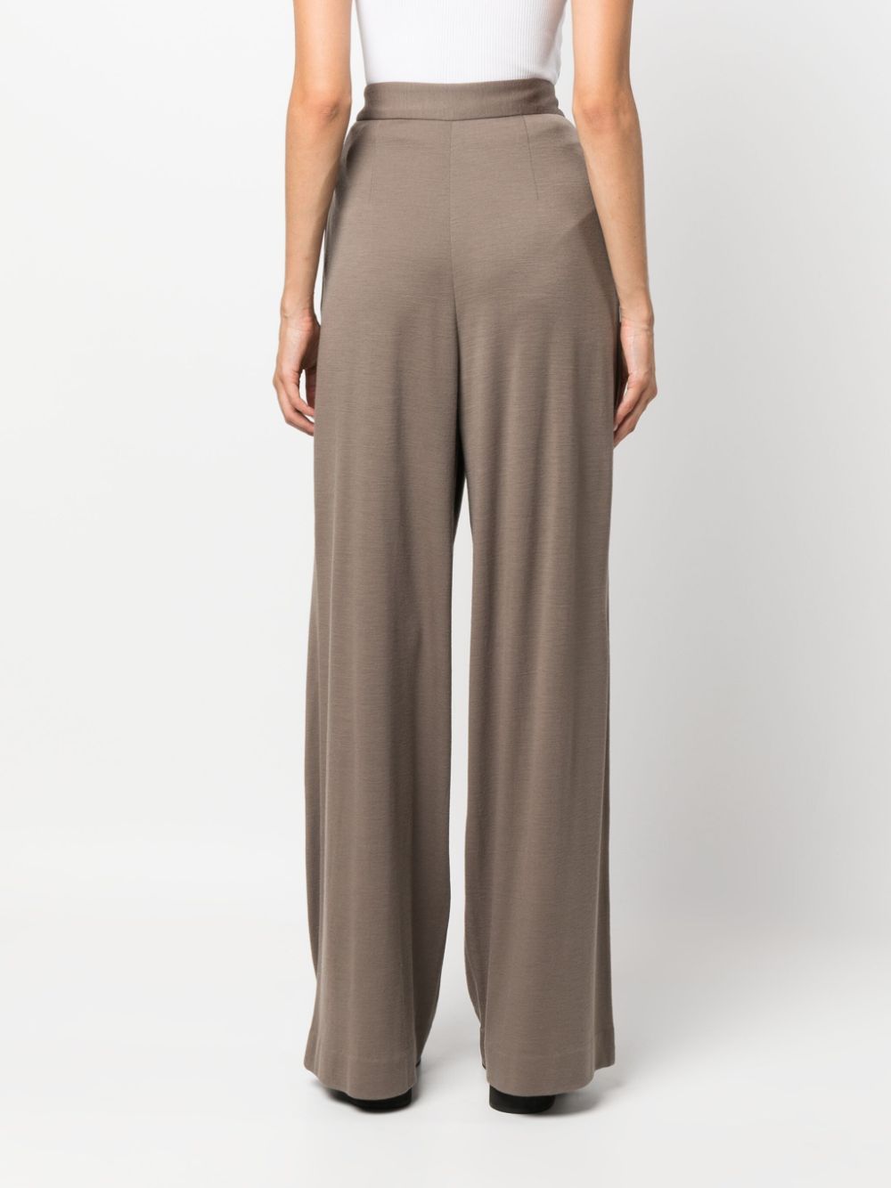 Wide leg wool trousers