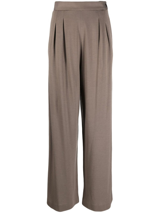 Wide leg wool trousers