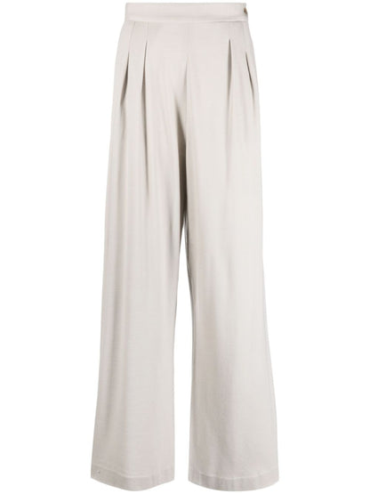 Wide leg wool trousers