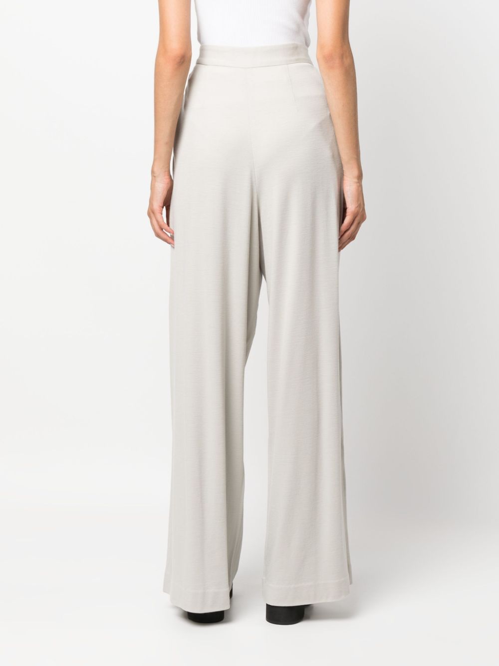 Wide leg wool trousers