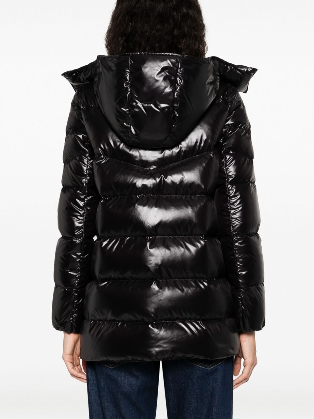 Shiny nylon down jacket