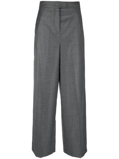 Wool high-waisted trousers