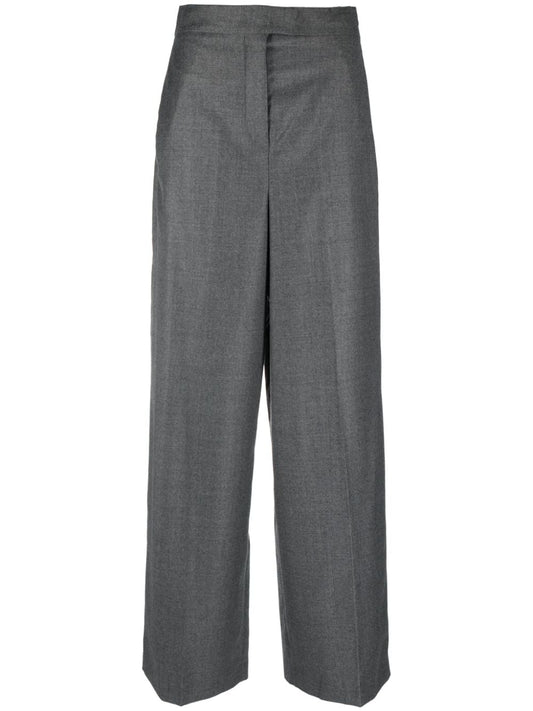 Wool high-waisted trousers