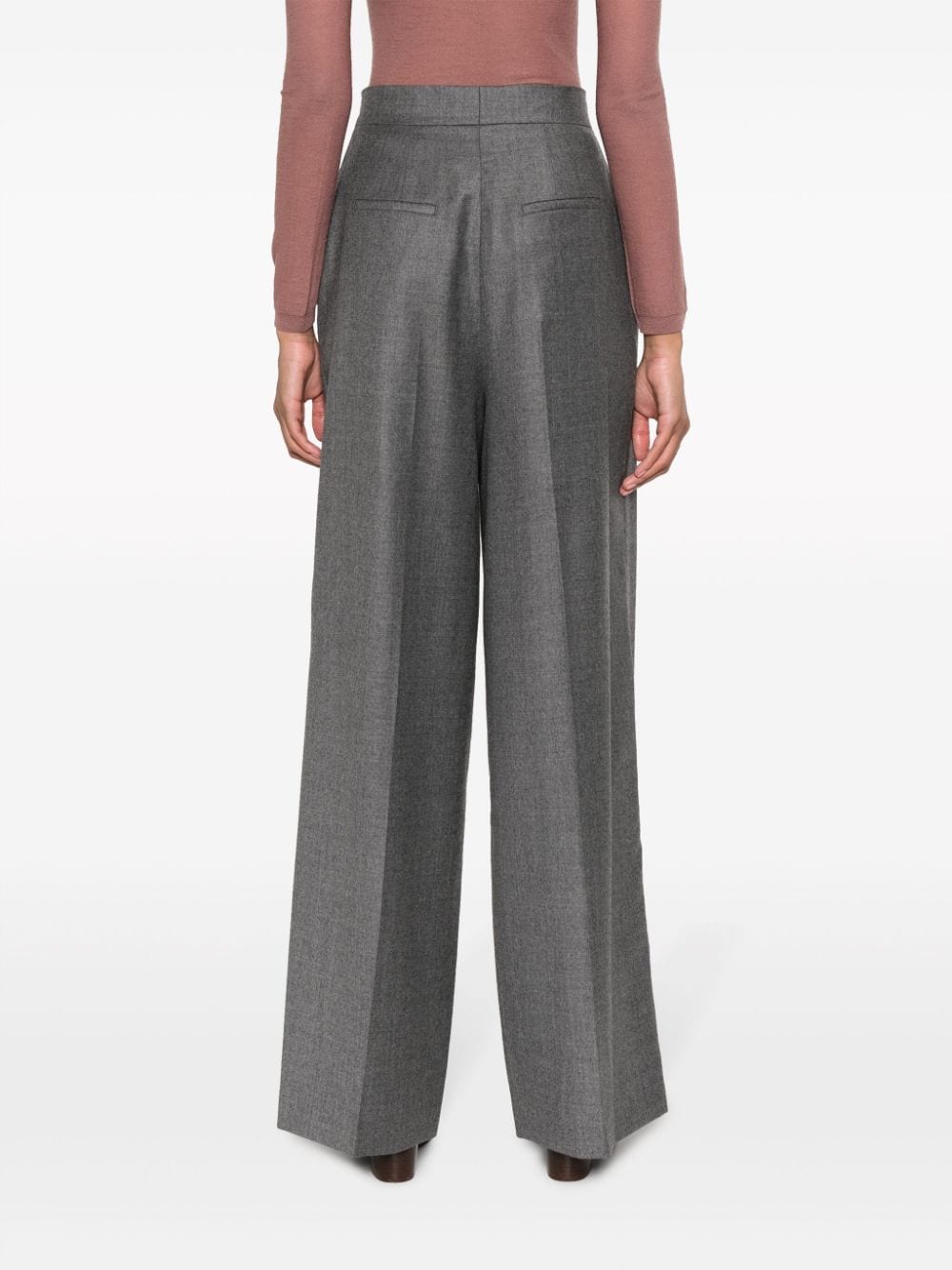 Wool high-waisted trousers